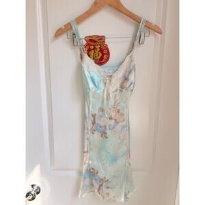 Apt. 9‎ Y2K Baby Blue Fairycore Coquette Slip Dress With Bows Lace Trim Medium